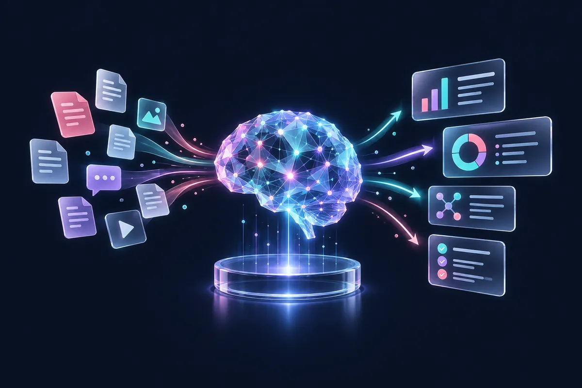 Crystalline neural network turning documents into insight cards
